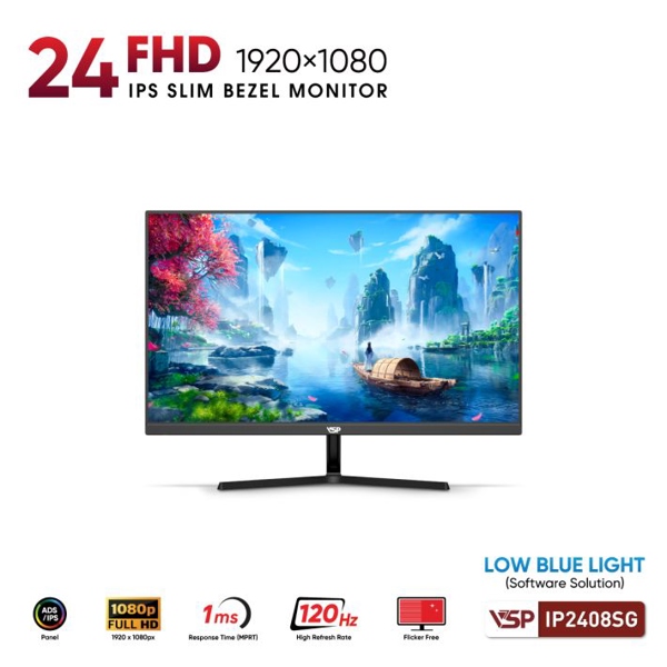 Màn hình 24 inch phẳng VSP IP2408SG IPS 120hz ( HDMI , VGA )
