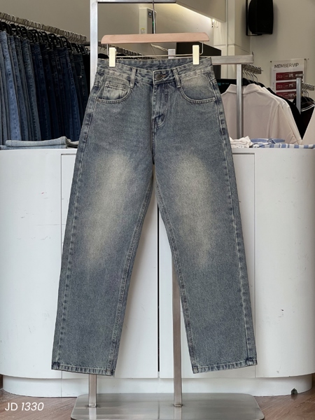 Quần Jean dài Suông (Baggy) Xanh Retro wash 1330