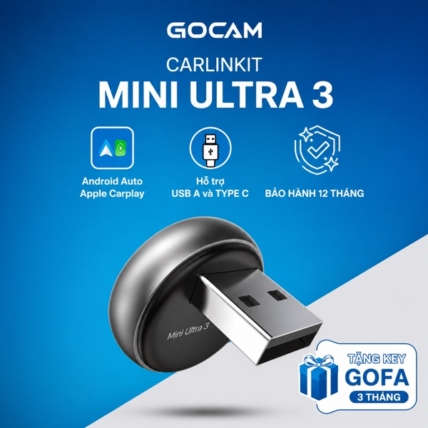 Thiết bị chuyển đổi Carplay Android Auto không dây Carlinkit Mini Ultra 3 - USB A MINIULTRA3