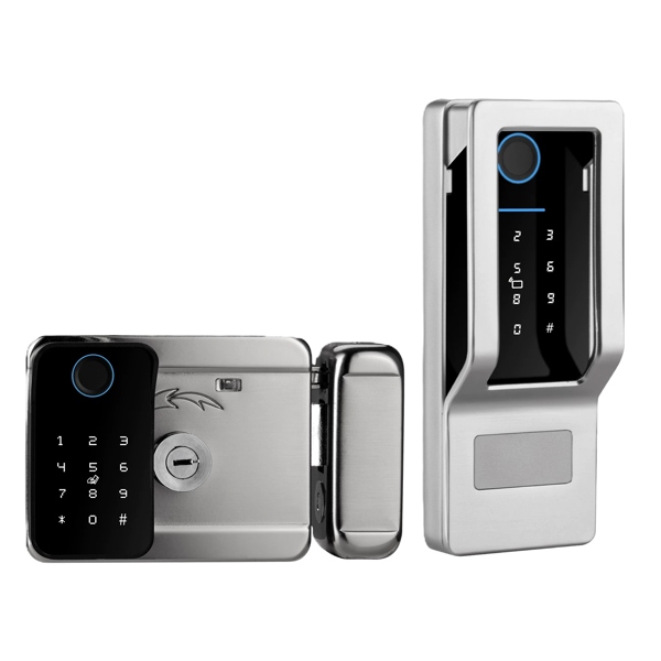 2026 Fhome Khóa Cửa Cổng Ngoài Trời Thông Minh Vân Tay Điện Tử Chống - Wifi - Bảo hành 1 năm (Vân 2 mặt ngoài)