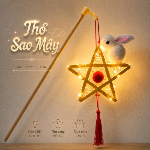 Lồng đèn thỏ đậu ngôi sao