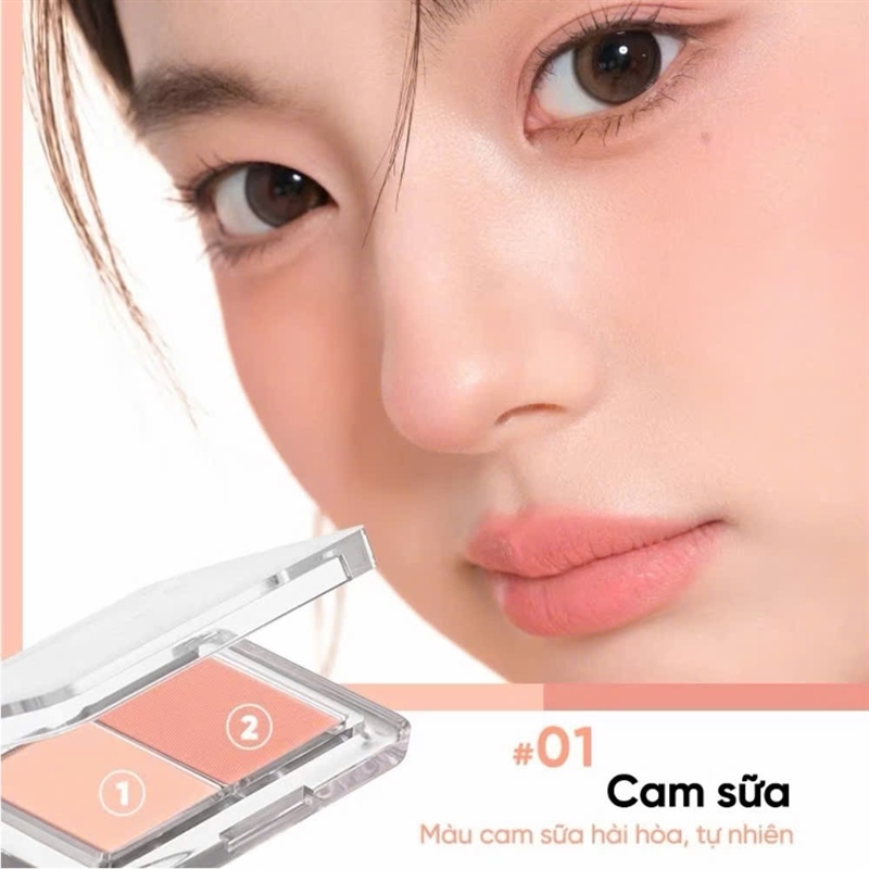 [118-123-128] JUDYDOLL - Phấn má hồng 2 ô - 01 Cam Đào