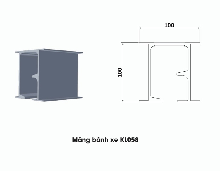 Máng nhôm KL58 - 6m