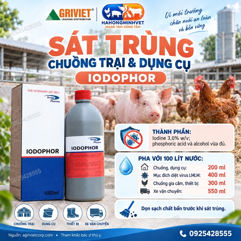 Sát trùng Iodophor lít(iod 30%)