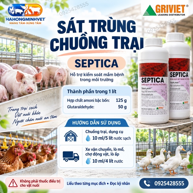 Thuốc thú y - Septica 1 lít (sát trùng phun)