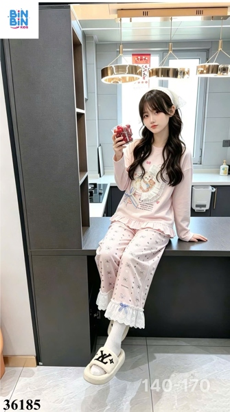 36185 Bộ TD YiZi mèo lai đính nơ tím