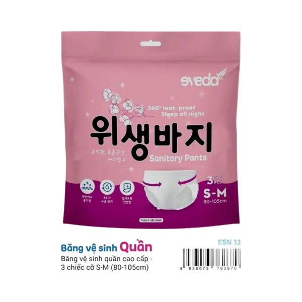 Eveda bvs quần 5 miếng sz s-m