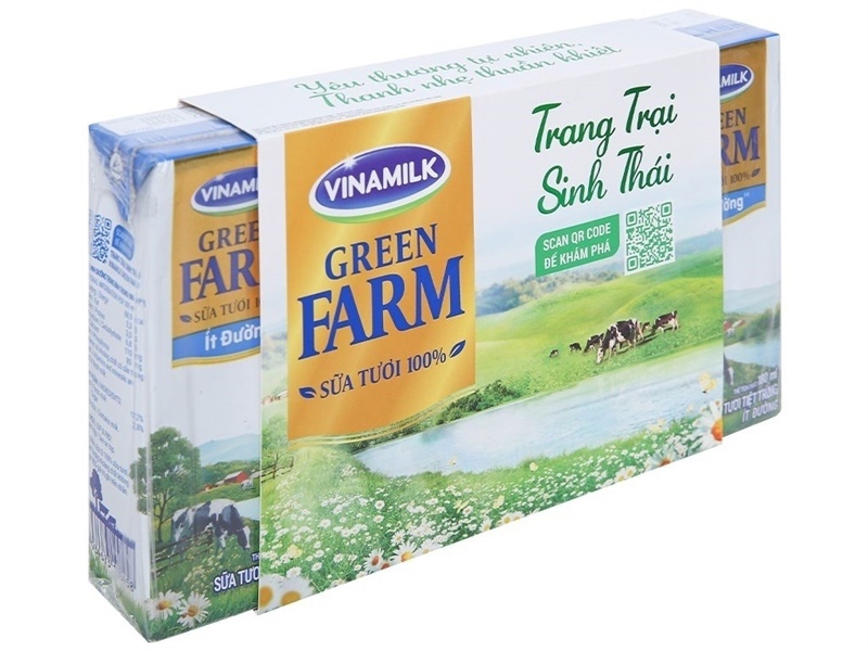 Sữa tươi VNM Green Farm rất ít đường L4 H180ml