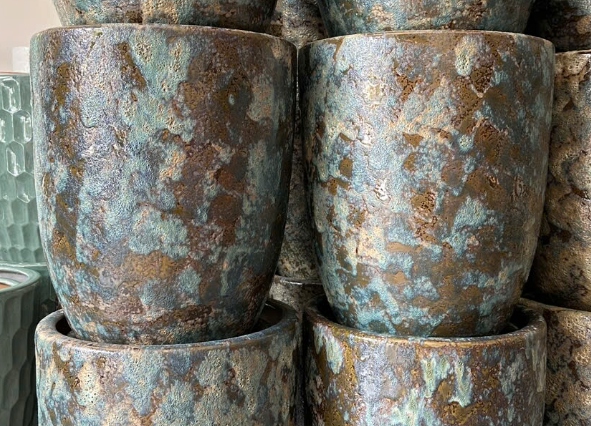 BỘ 3 CHẬU BOM MEN CỔ