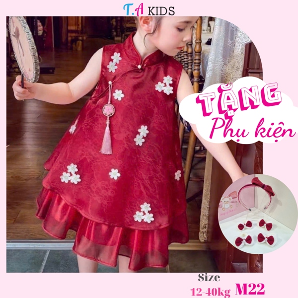 M22 (12-40kg) Váy cổ tàu đỏ