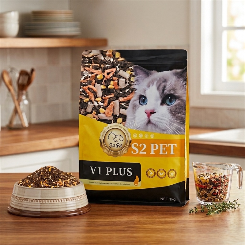Hạt mèo S2Pet V1 Plus Mix Topping Gà tôm trứng...1kg (Seal)