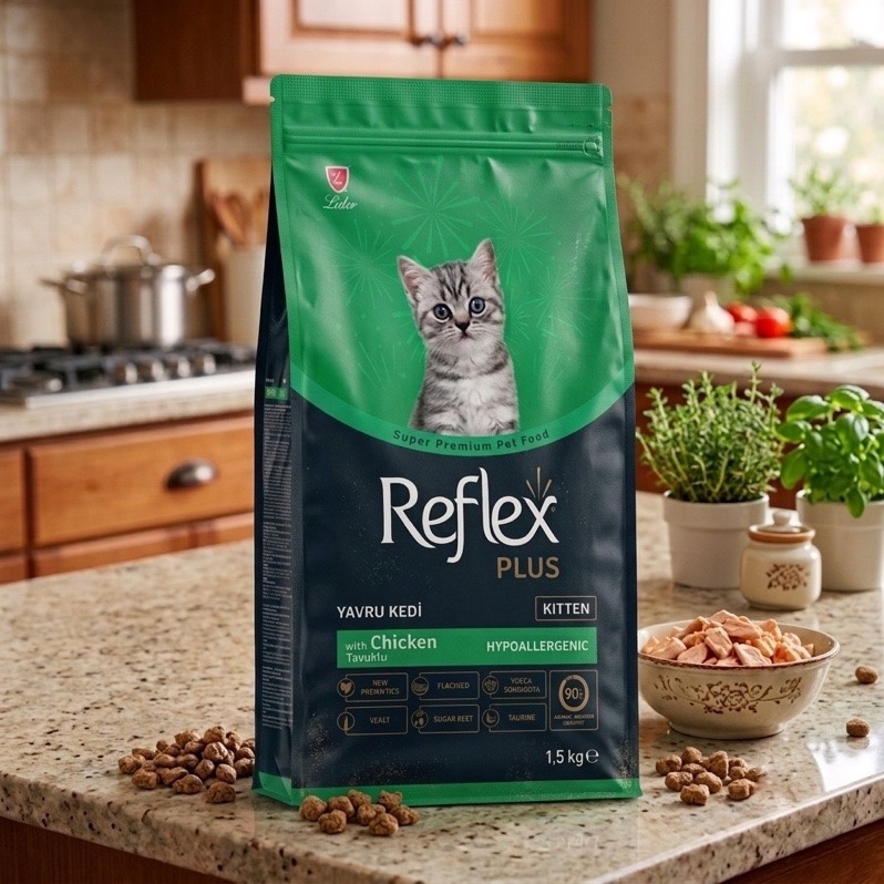 Hạt mèo con Reflex Plus Kitten vị Gà 1,5kg (cao cấp)