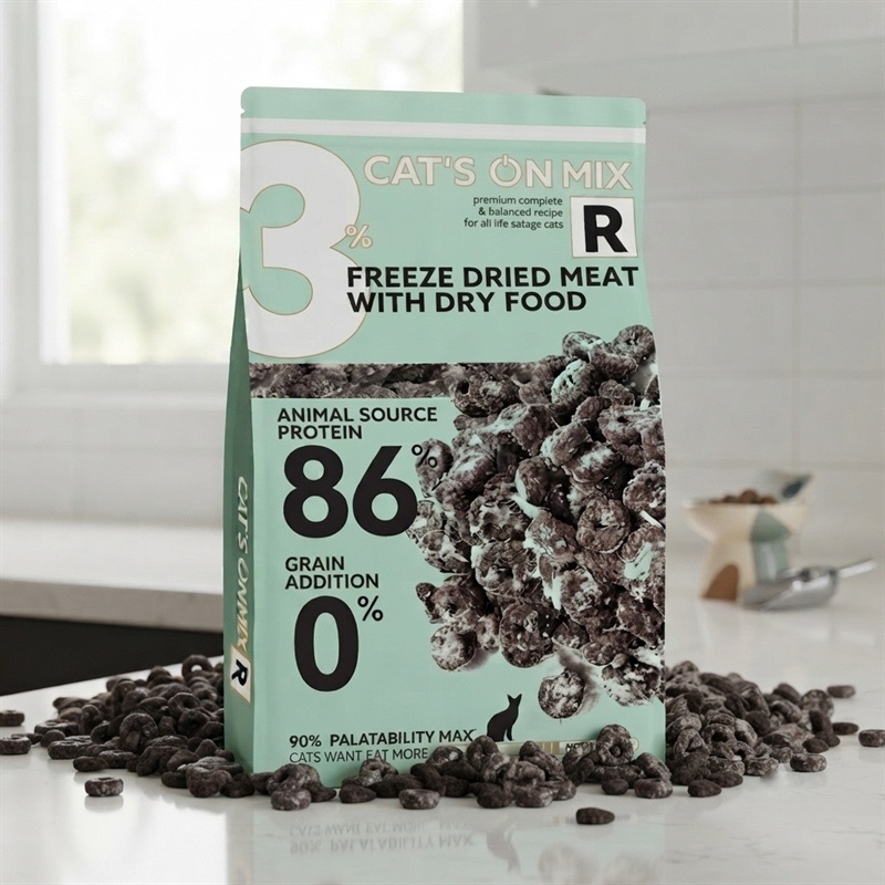 Hạt Cat's On Mix R rắc thịt sấy All life Stage mèo mọi lứa tuổi 350g