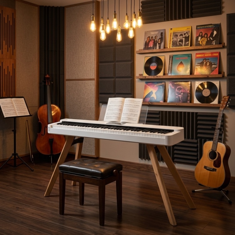 Đàn piano điện tử ASAHI, model AD300 Glacier White