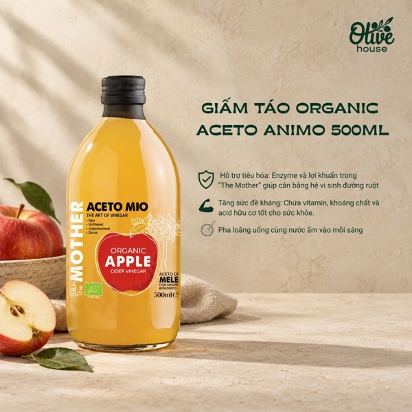 Aceto Mio Giấm táo hữu cơ 500ml