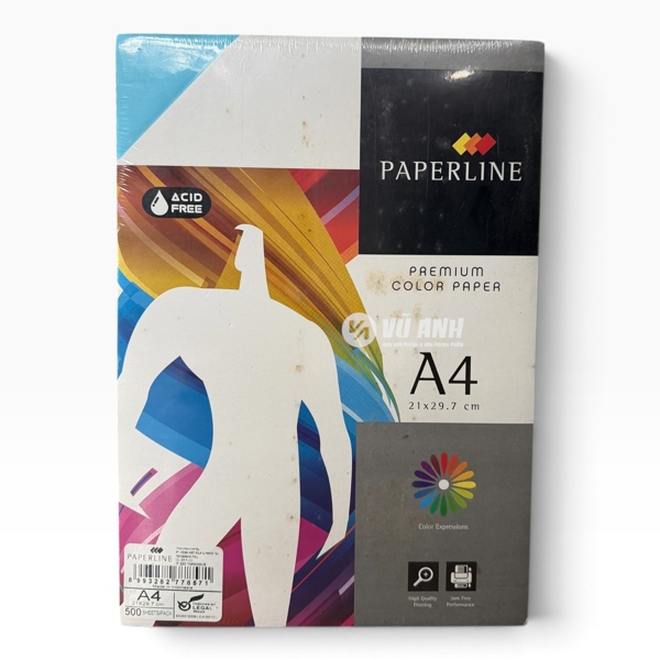 Giấy A4 màu mỹ thuật Paperline định lượng 80gsm (500 tờ/ream)