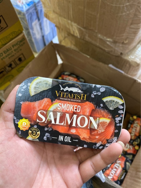 Cá hồi hun khói ngâm dầu vitafish 120g