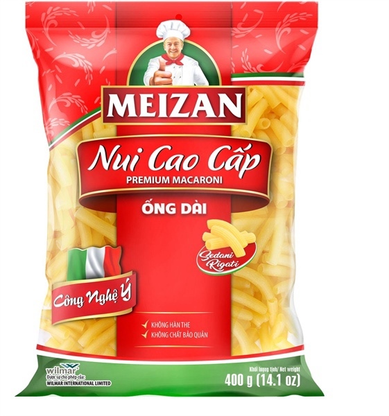 Nui Ống Dài Cao Cấp Meizan Gói 400G