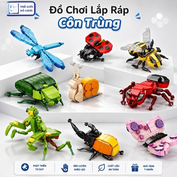 HH159 - Lốc 9 hộp Lego Côn Trùng World Insect, hộp 11x7cm/ S0002