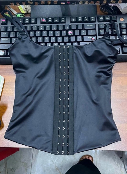 Áo Hai Dây TWENTI Nẹp Gài Thun Bóng Tôn Dáng - Đen Bóng - 0