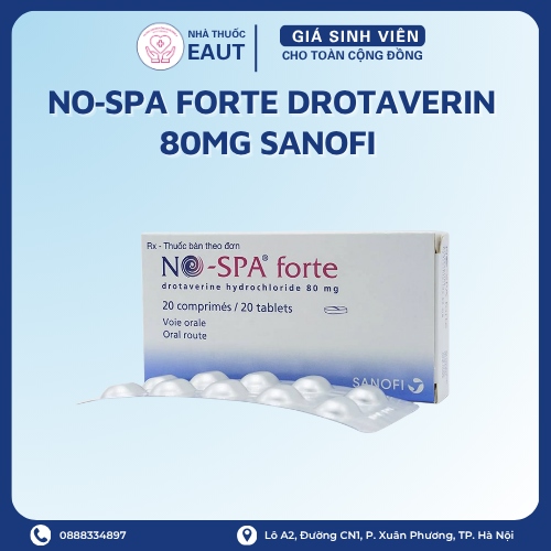 No‑spa forte drotaverin 80mg sanofi (hộp/20 viên nén)