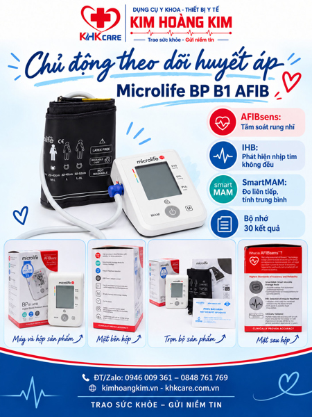 Máy đo huyết áp bắp tay Microlife - B1 Afib