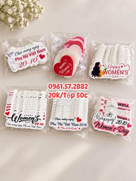 Tệp dán 20-10,women - gói 50 cái
