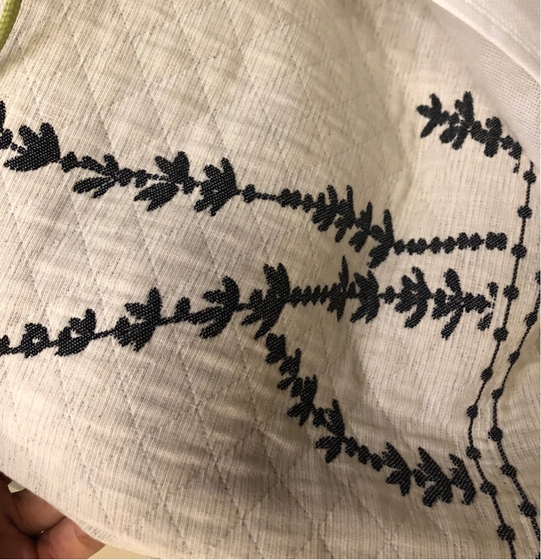 Bộ 3 món "Xuân Ý" | Cotton Linen - Chần trám, Thêu cành lá xanh - KL03