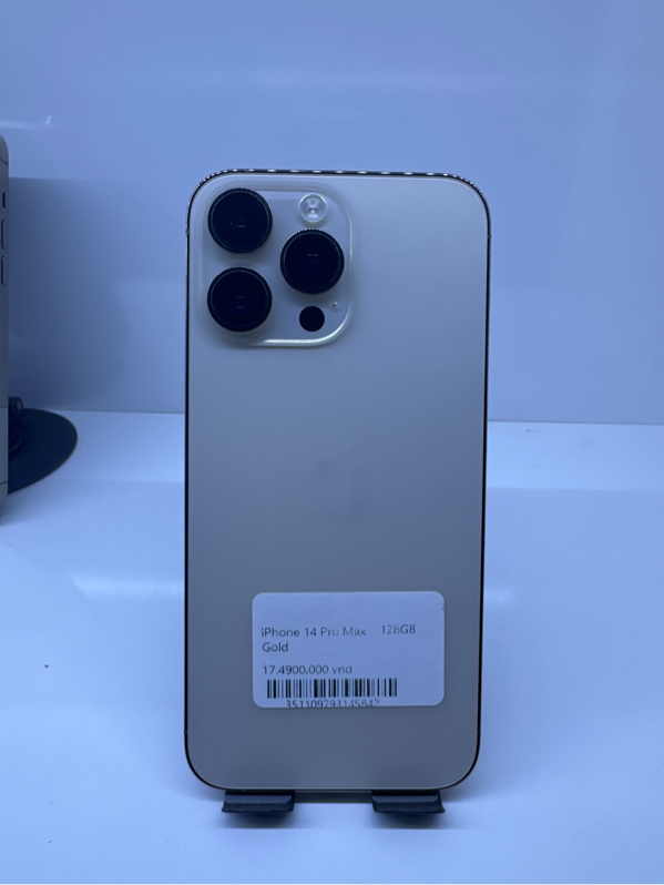 Ip 14 PM 128g vàng99 pin 100 thay mới