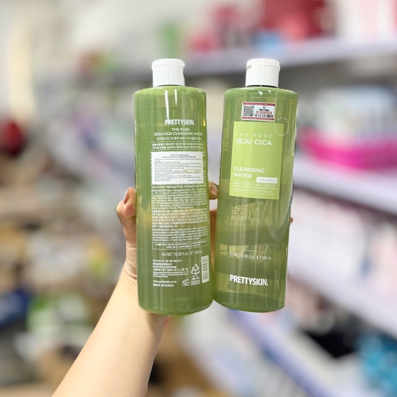 [175-180-185] PRETTYSKIN - Nước Tẩy trang rau má JEJU CICA 500ml
