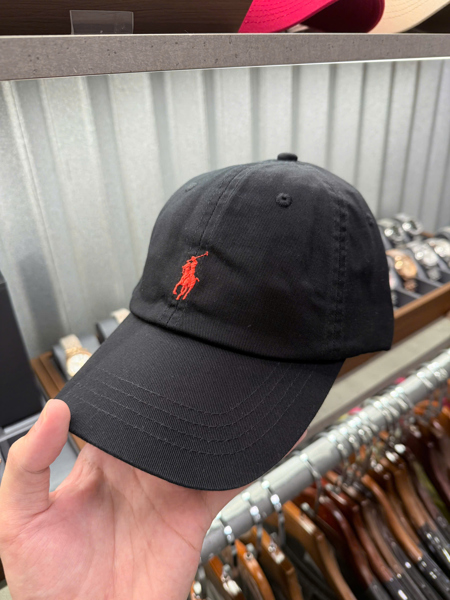 [Thanh Lý] THE ICONIC COTTON CHINO BALL CAP - BLACK / RED LOGO (Lỗi Code)