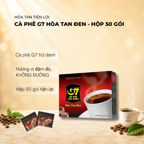 Cà phê G7 hòa tan đen (Hộp 50 gói 2gr)