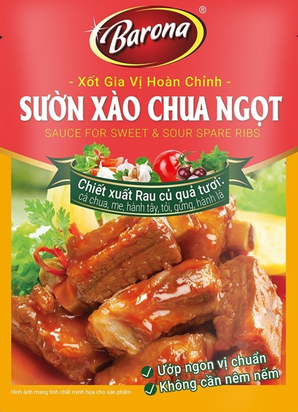 Xốt Gia Vị Hoàn Chỉnh- Sườn Xào Chua Ngọt Barona 80G