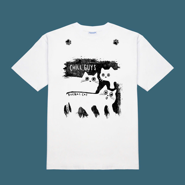 BUENAS® CHILL GUYS 2 OVERSIZE TEE / JM09 - OVERSIZE TRẮNG