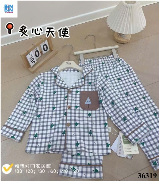 36319 Bộ Pyjama Angel cây thông caro nâu