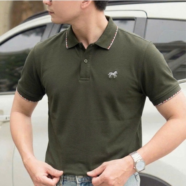 Áo polo cotton dệt vân nổi sọc, form regular vừa vặn tôn dáng AP13