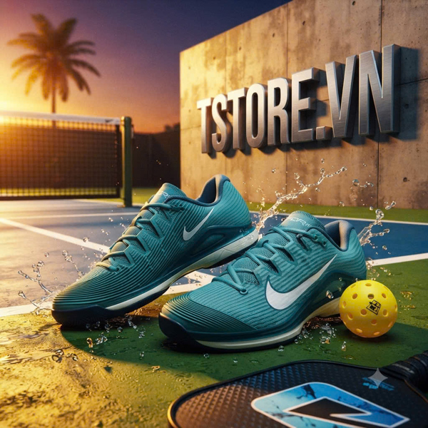 Giày Pickleball / Tennis Nike Vapor 12 HC 'Smoky Blue Light Bone' - FV5552-002 - Màu Xanh