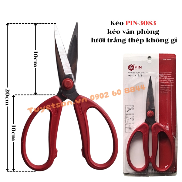 display Kéo PIN-3083 - kéo văn phòng lưỡi trắng thép không gỉ 1