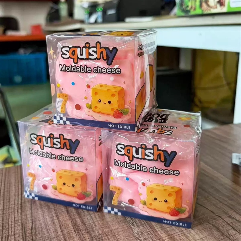 Squishy phô mai vaseline 8cm - Hồng