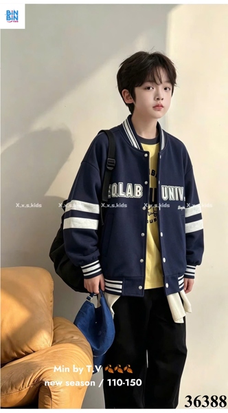 36388 Áo khoác bomber xanh navy EQLAB