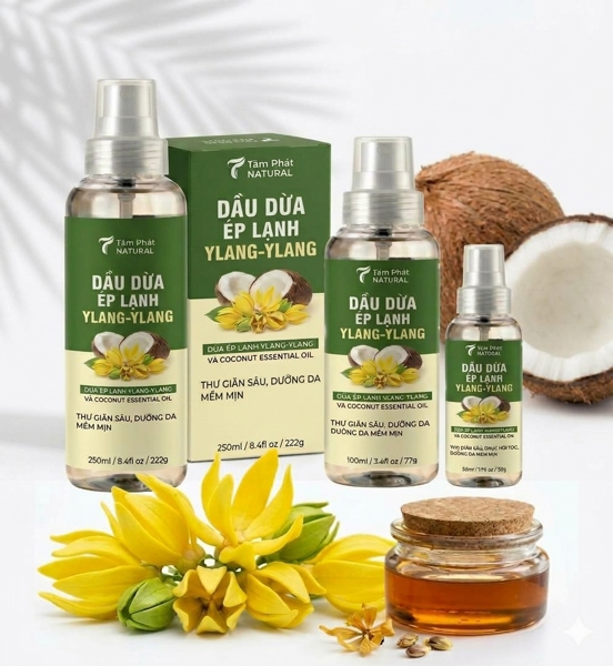 Dầu Dừa Ép Lạnh Massage - Hương Ylang