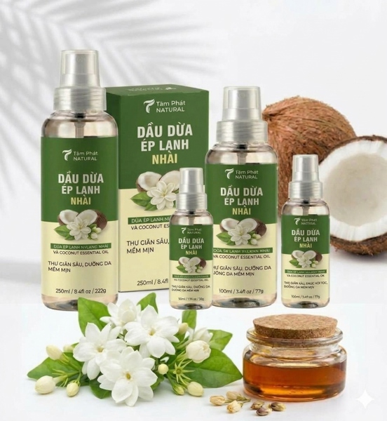 Dầu Dừa Ép Lạnh Massage - Hương Nhài