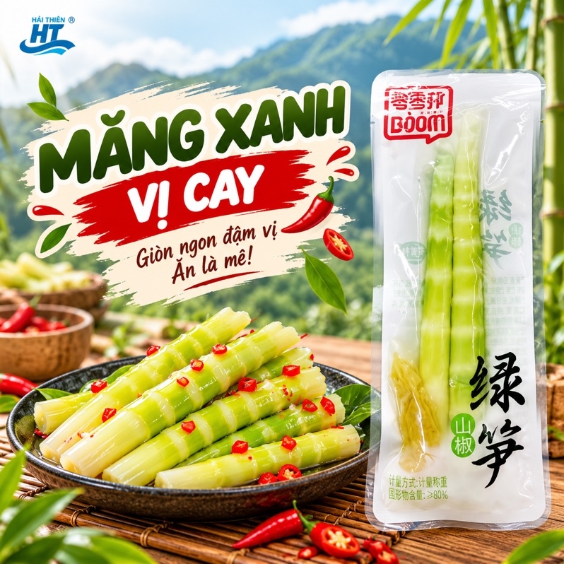 Măng xanh cay ( 100 gói/thùng)