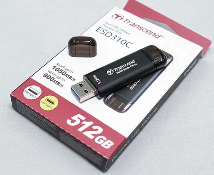Ổ cứng di động SSD Transcend 512Gb TS512GESD310C (Type-C và USB3.2/ 1050Mb/s/ 950Mb/s)