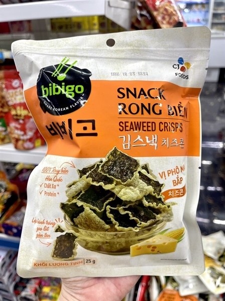 Bibigo Snack Rong Biển Vị Phô Mai Bắp 25gr