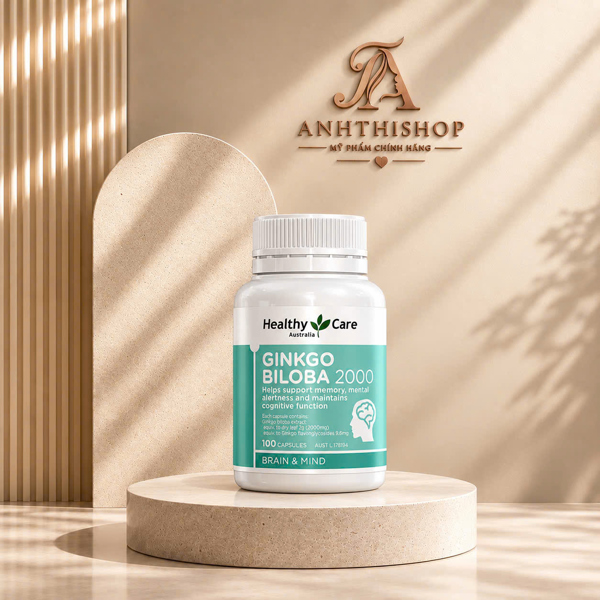 Bổ não Ginkgo Biloba Healthy Care Úc 2000mg - 100 viên