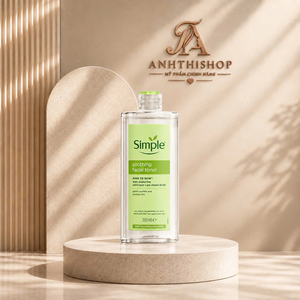 Nước Hoa Hồng Simple Soothing Facial 100% Alcohol Free – Dưỡng Da Dịu Nhẹ, Không Cồn
