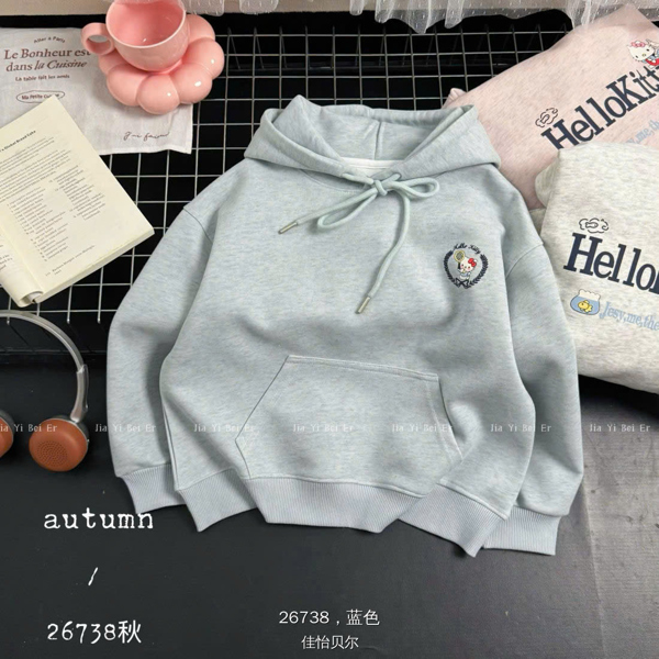 36273 Áo hoodie xanh bông lúa Kitty