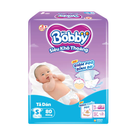 Tã dán Bobby siêu khô thoáng sizeS-80M