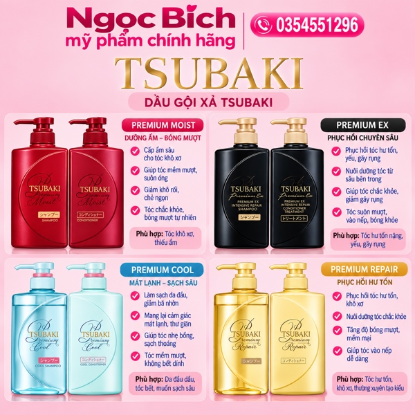 Dầu Cặp Tsubaki Vàng Phục Hồi Ngăn Ngừa Rụng Tóc 490ml